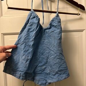 Zara linen halter top